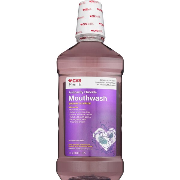 CVS Health Anticavity Fluoride Mouthwash, Eucalyptus Mint