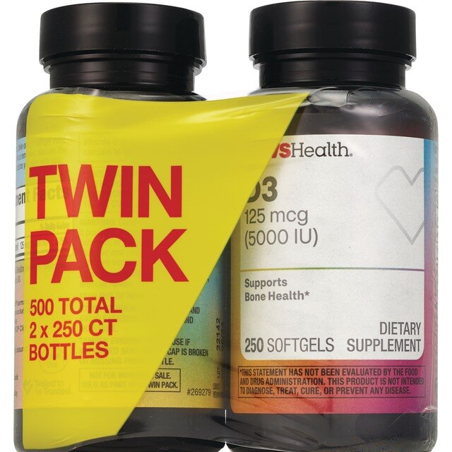 CVS Health Twin Pack Vitamin D3 Softgels, 500 CT