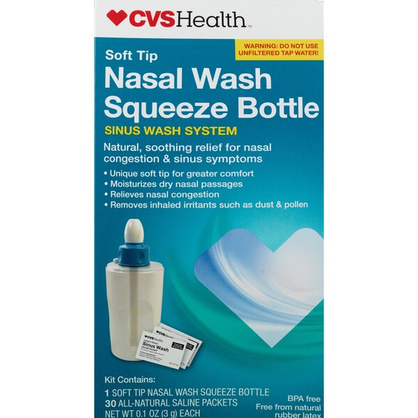 CVS Health Soft Tip Nasal Wash Squeeze Bottle Sinus Wash System