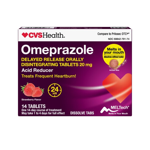 CVS Health Omeprazole Delayed Release Acid Reducer Disintegrating Tablets