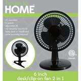 House To Home Desk/Clip-On Fan 2-in-1, 6 in, thumbnail image 1 of 5