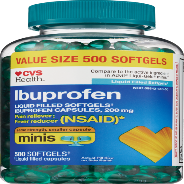 CVS Health Ibuprofen 200 MG Liquid Filled Mini Softgels