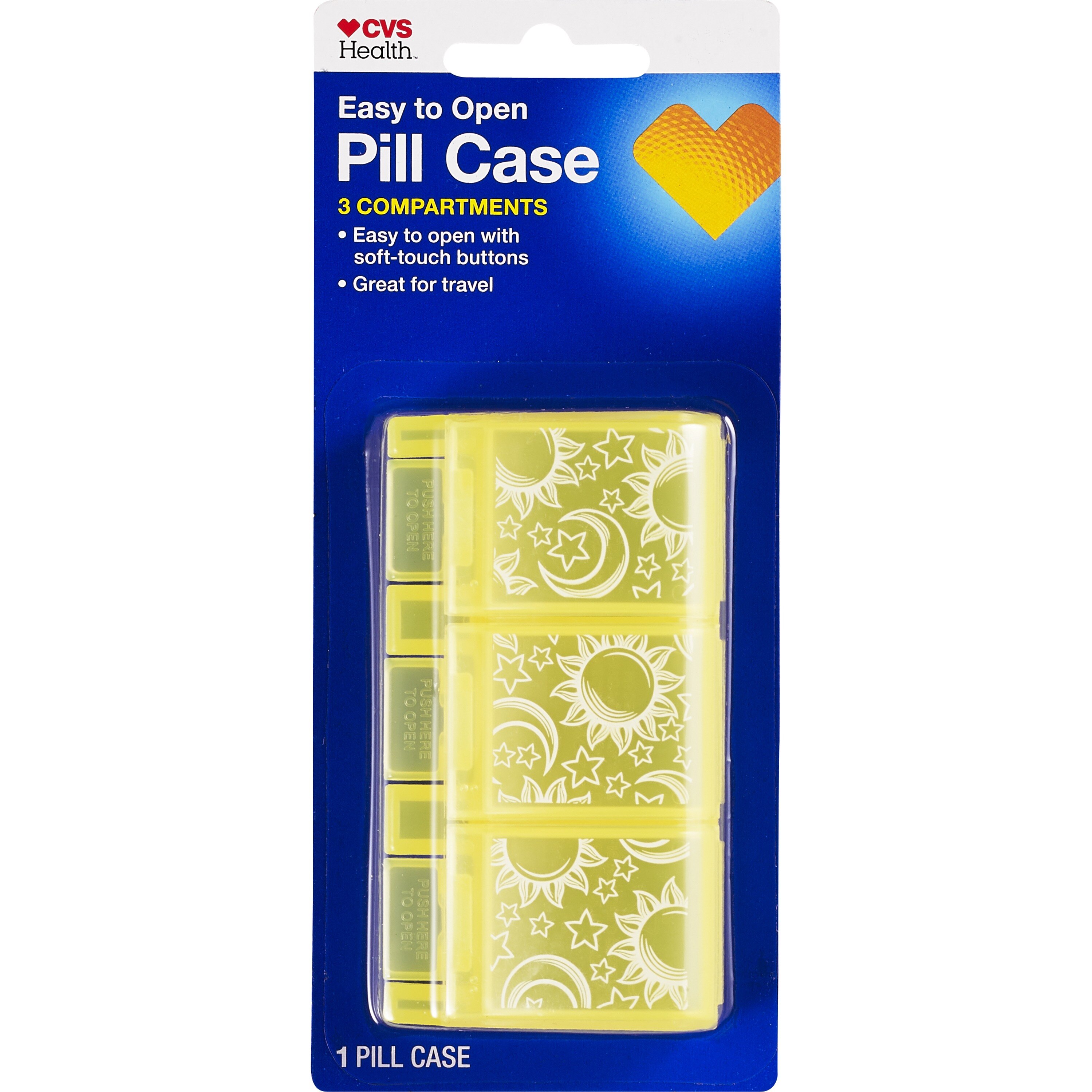 CVS Health 3-Compartment  Soft Touch Pill Case