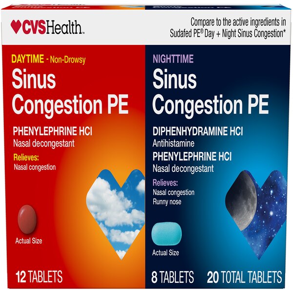 CVS Health Daytime Sinus Congestion PE 12 CT & Nighttime Sinus Congestion PE 8 CT