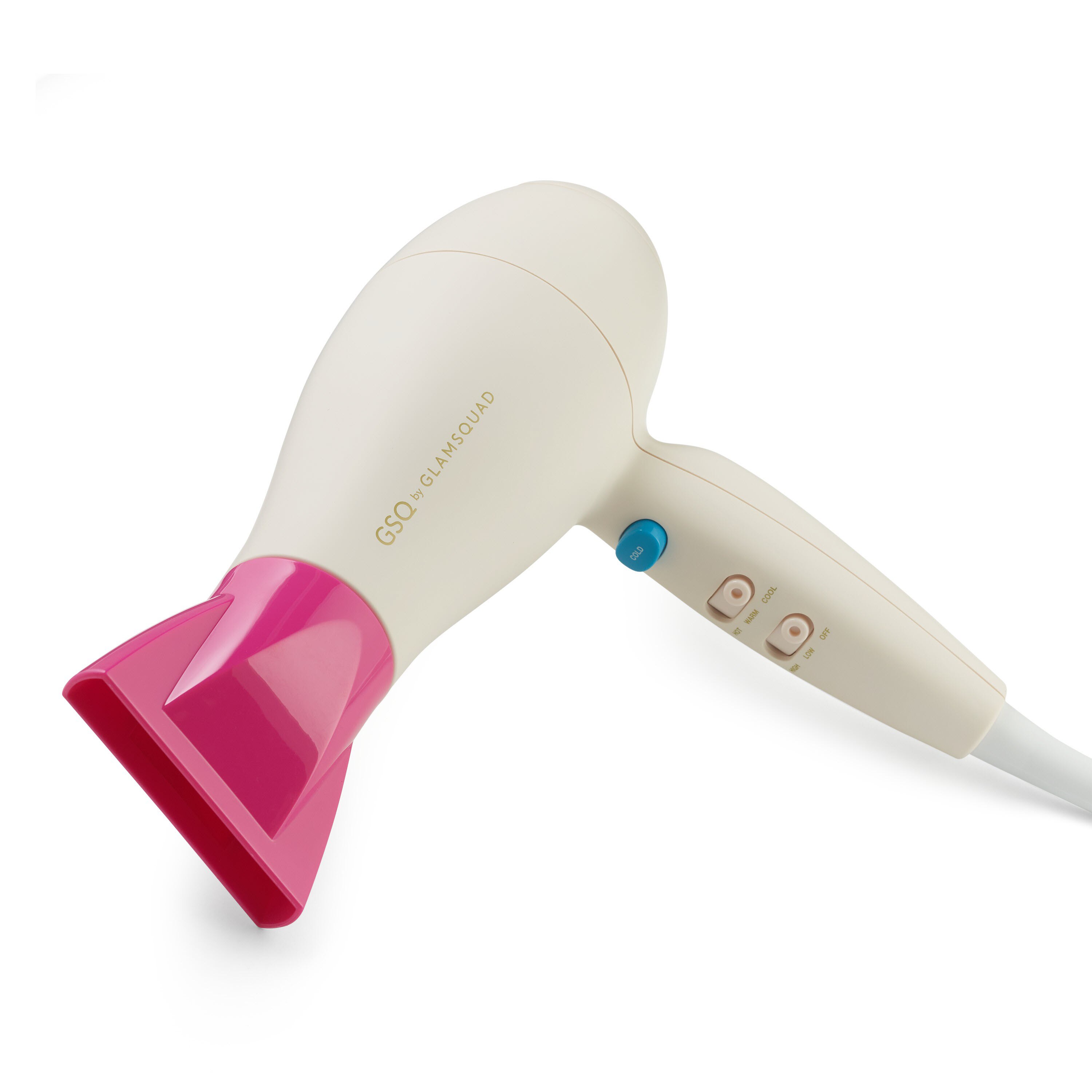 GSQ by GLAMSQUAD 1875W Travel Hair Dryer, White