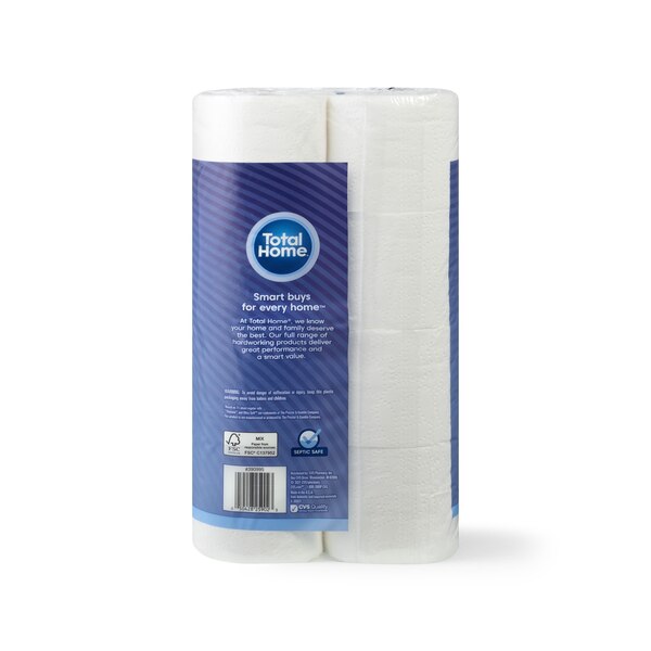 Total Home Ultra Soft Premium Bath Tissue, Mega Sized Rolls