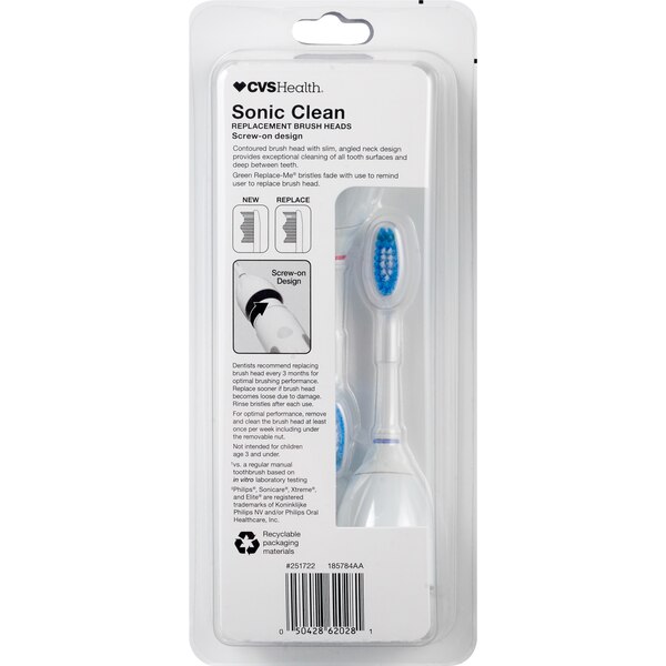 CVS Health Sonic Clean Replacement Brush Heads