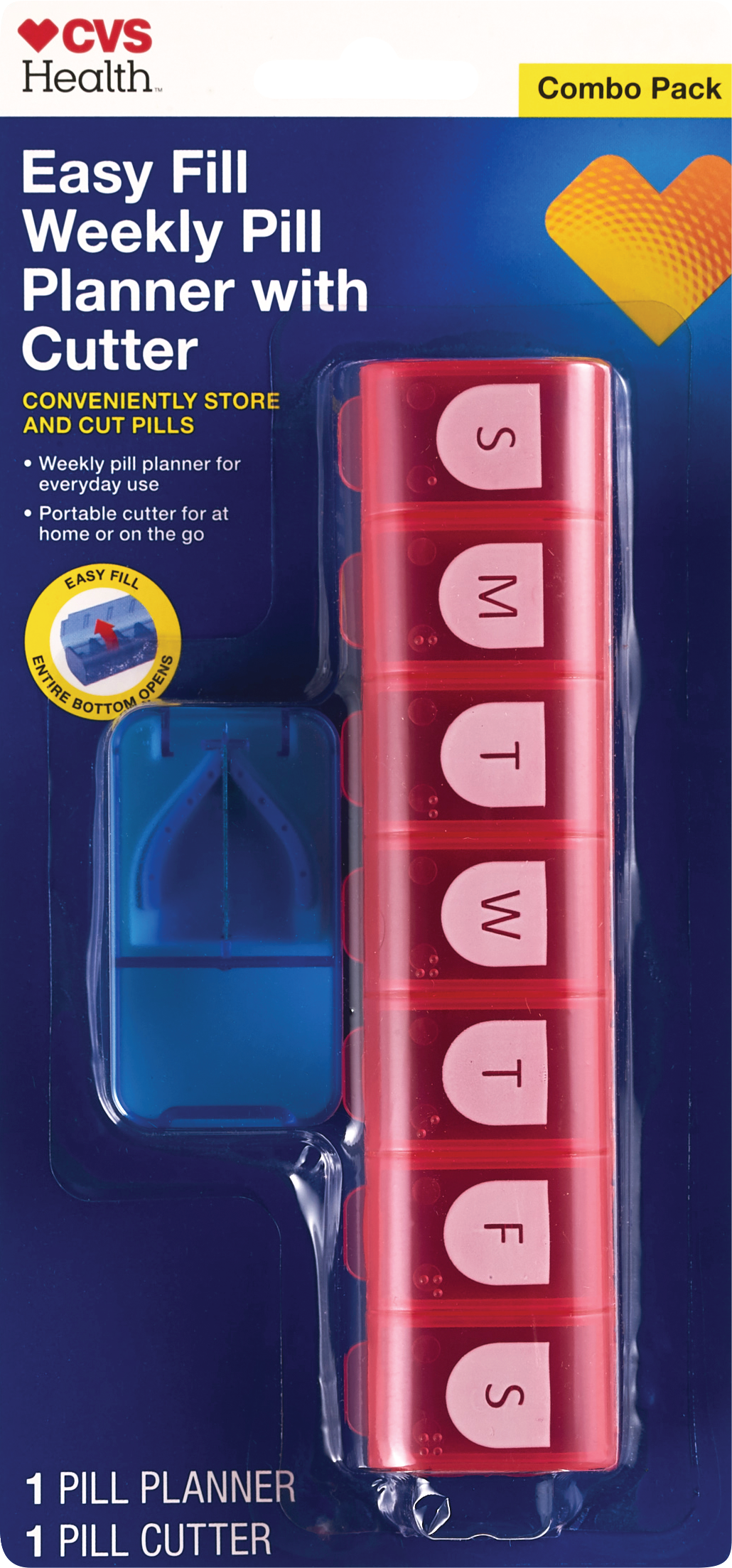 CVS Health Weekly Pill Planner with Cutter