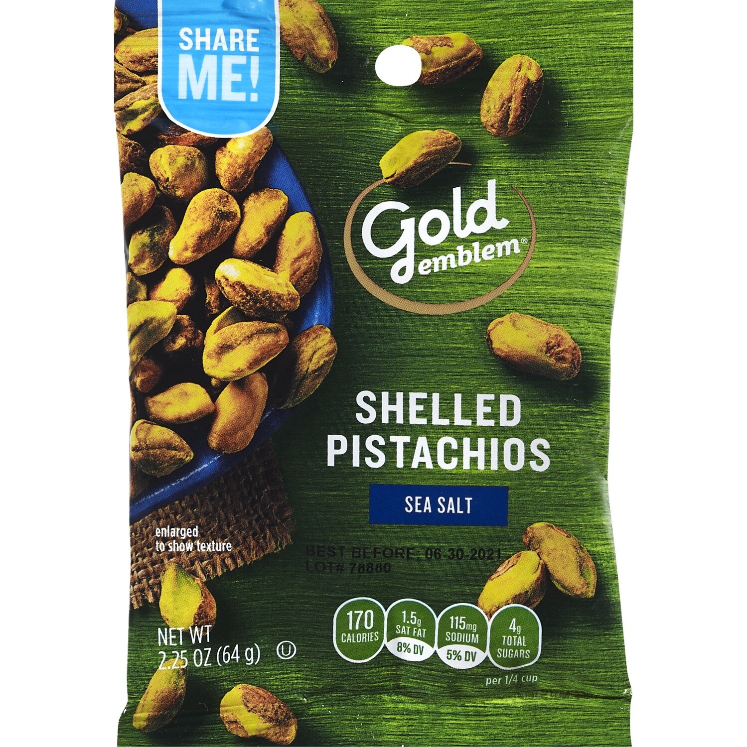 Well Market™ Sea Salt Roasted No-Shell Pistachios, 2.25 oz