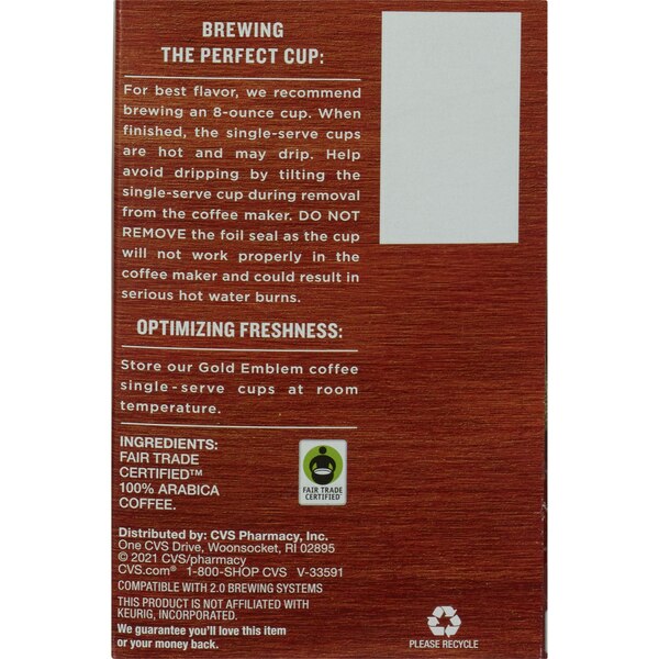 Gold Emblem Fair Trade Colombian Premium Ground Coffee Single-Serve Cups, 3.99 oz