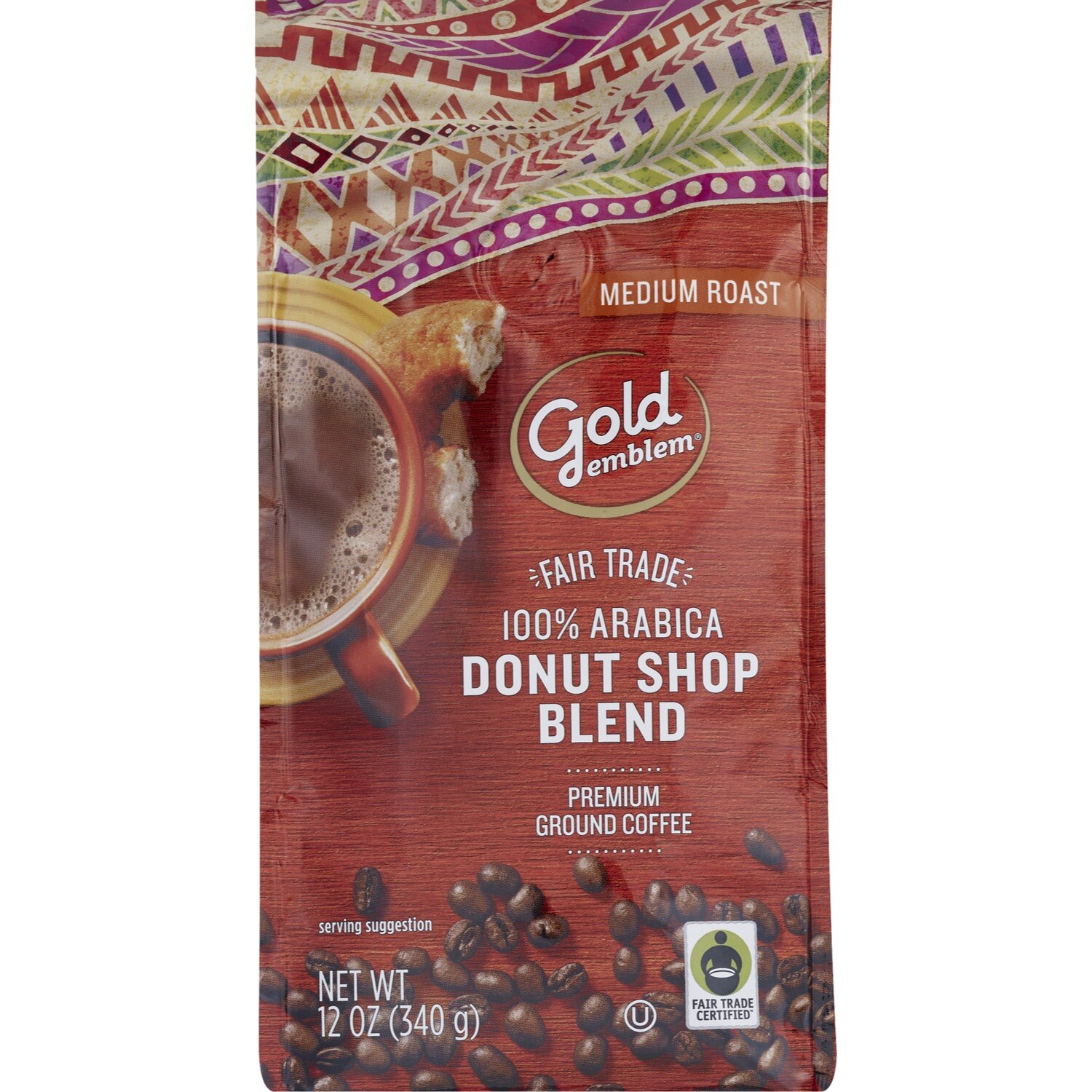 Gold Emblem Fair Trade Donut Shop Blend Premium Ground Coffee