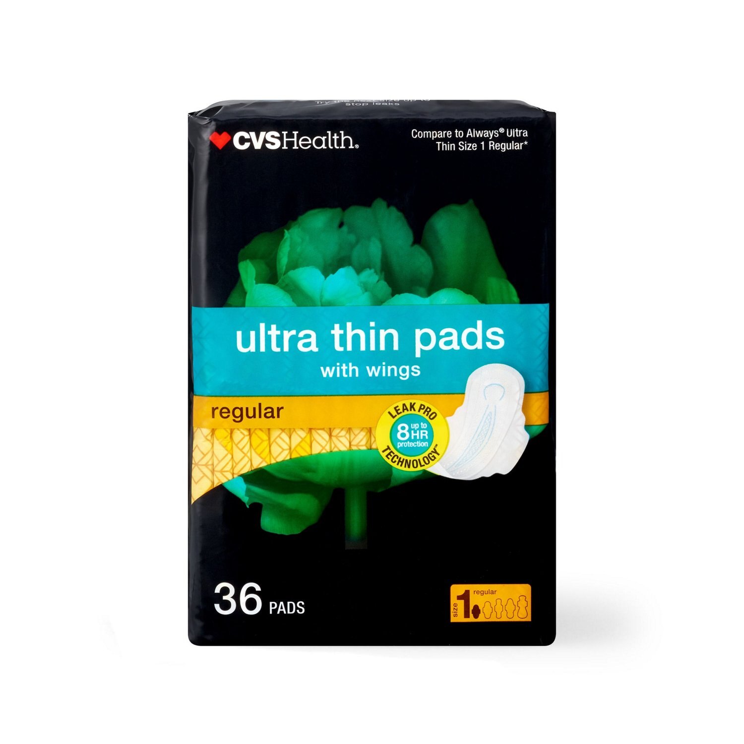 CVS Health Ultra Thin Pads with Wings, Regular image.