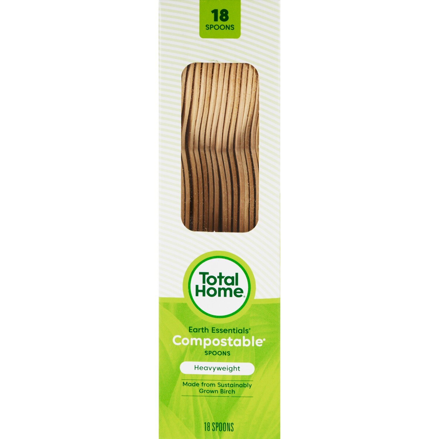 Total Home Earth Essentials Compostable Birch Cutlery, 18CT image.