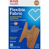 CVS Health Flexible Fabric Antibacterial Bandages, Assorted Sizes, 30 CT, thumbnail image 1 of 4