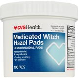 CVS Health Medicated Witch Hazel Pads, Hemorrhoidal Wipes, 100 CT, thumbnail image 1 of 5