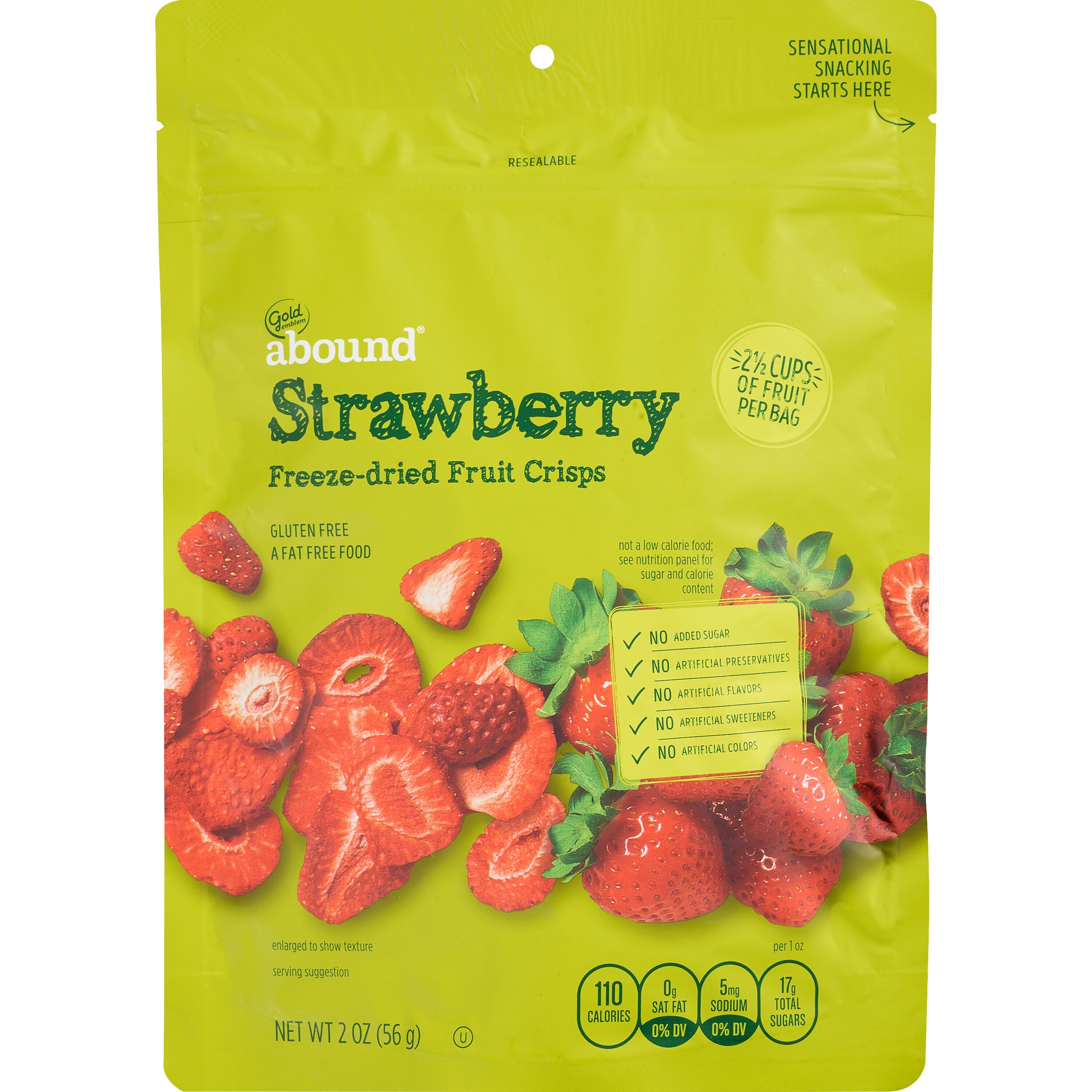 Gold Emblem Abound Freeze-dried Strawberry Fruit Crisps, 2 oz