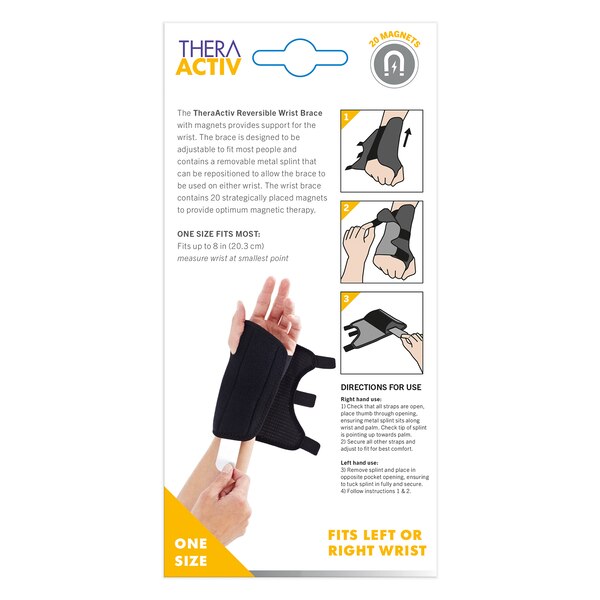 TheraActiv Magnetic Reversible Wrist Brace - One Size