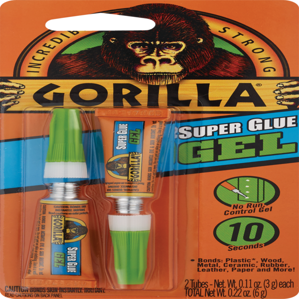 Gorilla Super Glue Gel, 3g, 2 Tubes