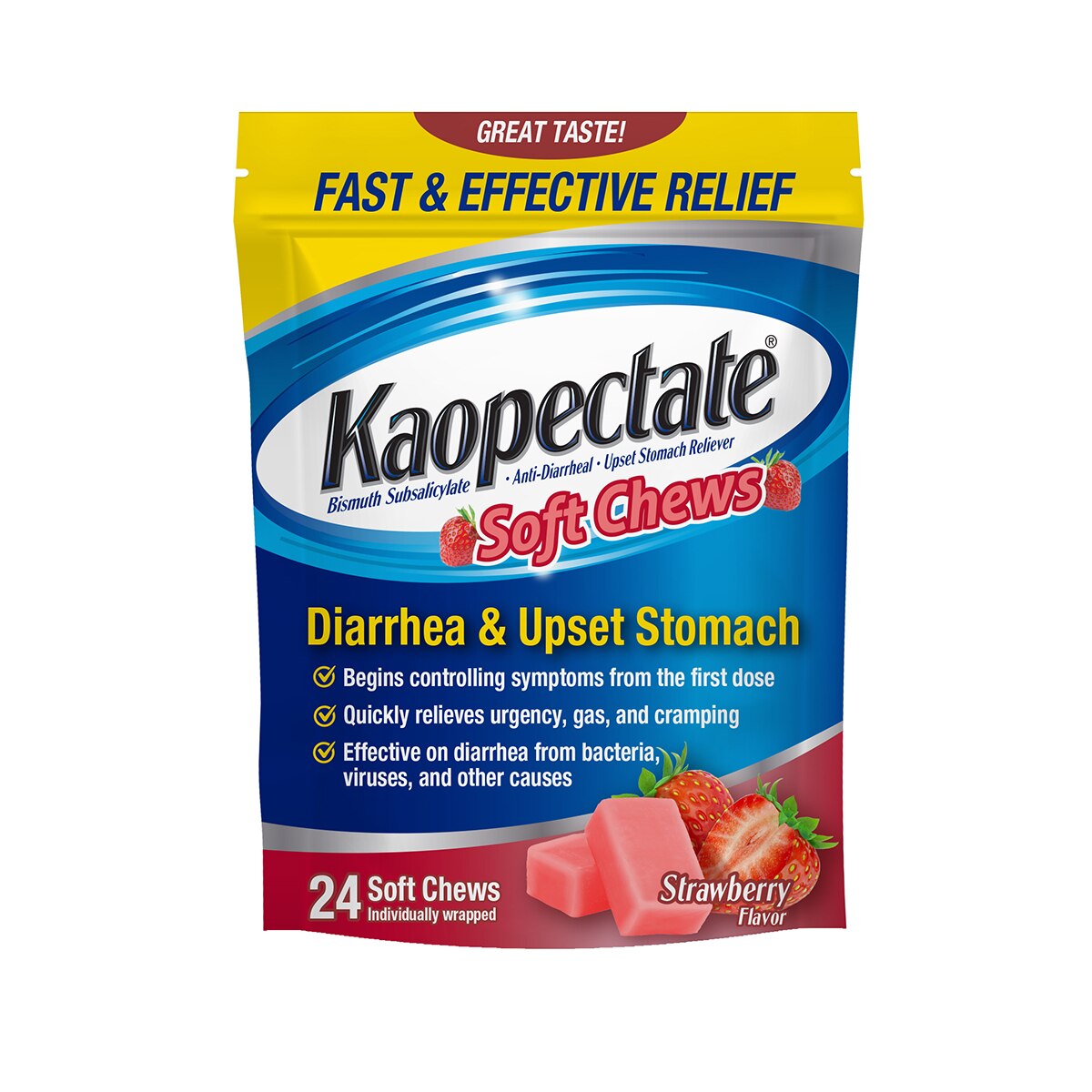 Kaopectate Anti-Diarrheal & Upset Stomach Reliever Soft Chews