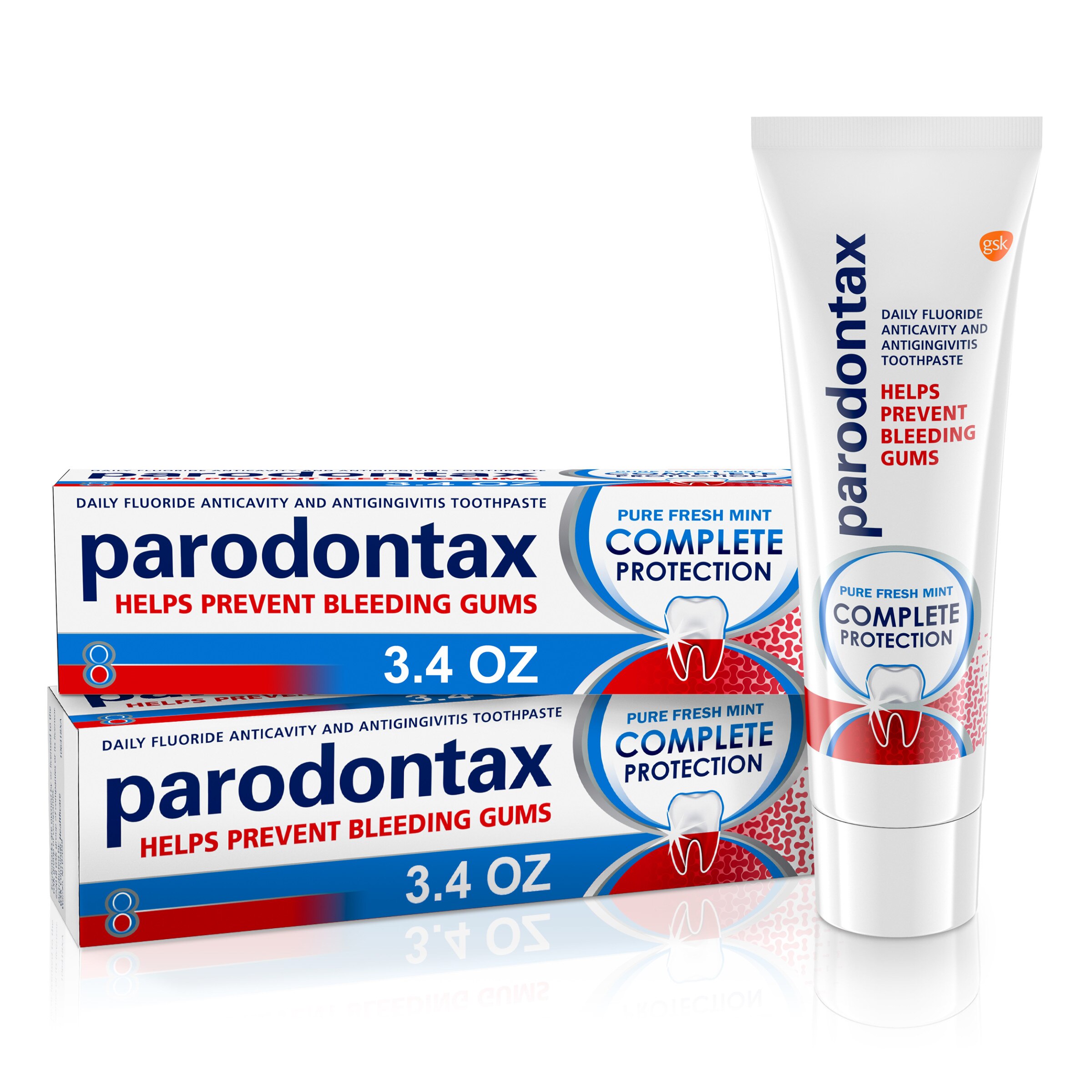 Parodontax Whitening Toothpaste for Bleeding Gums, 3.4 OZ, 2 Pack