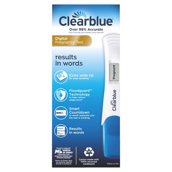 Clearblue Digital Pregnancy Test with Smart Countdown, 2CT