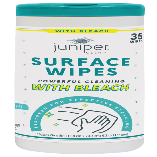 Juniper Clean Surface Wipes with Bleach, 35 CT