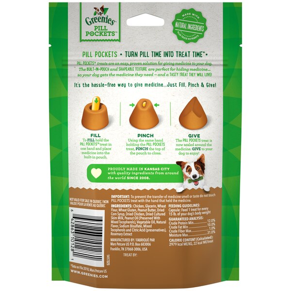 Greenies Pill Pockets Capsule Size Natural Dog Treats with Real Peanut Butter
