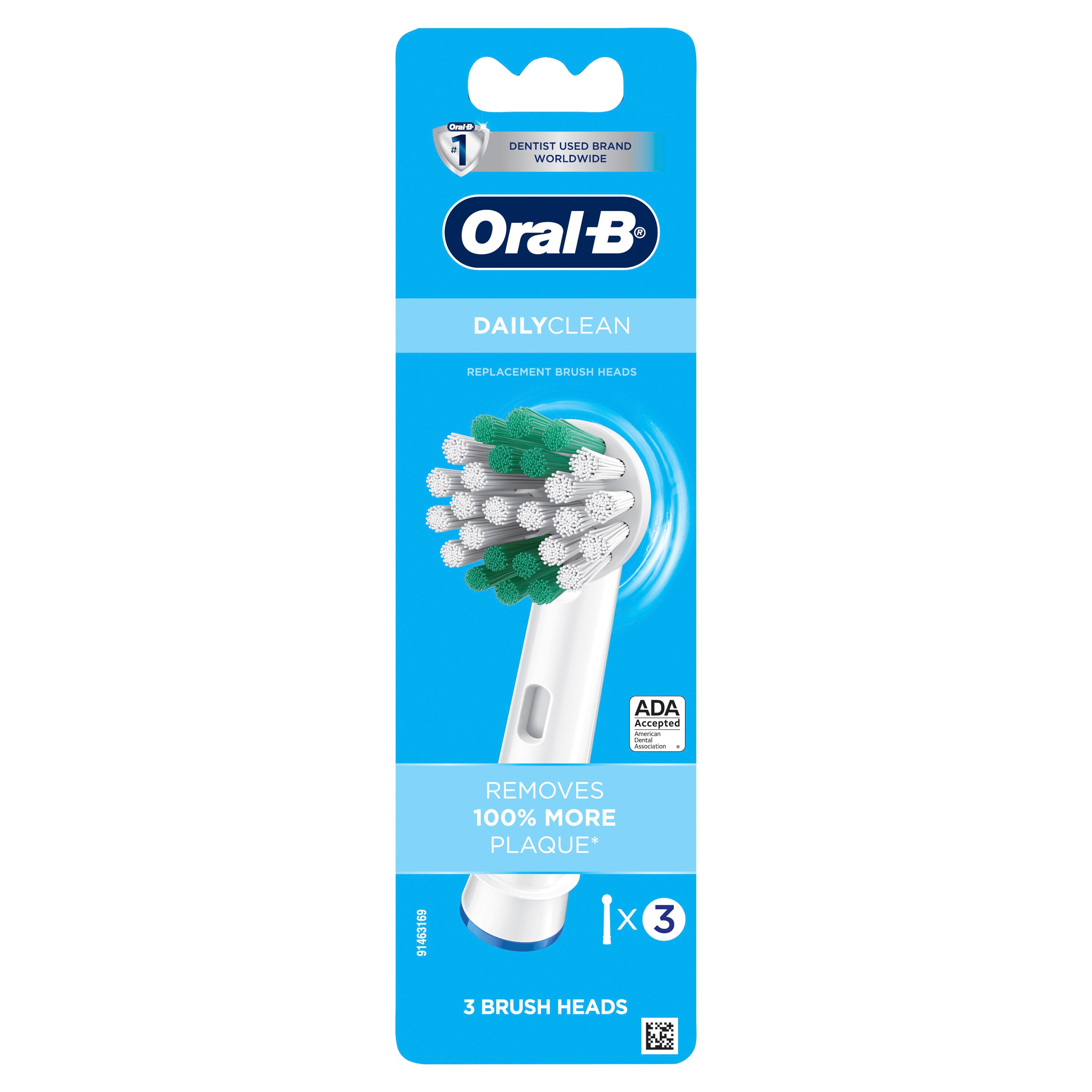 Oral-B Daily Clean Electric Toothbrush Replacement Brush Heads Refill, 3 CT image.