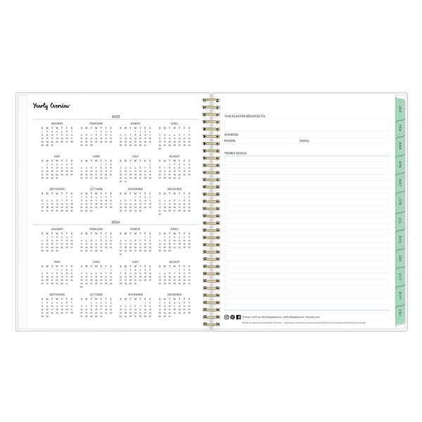 Blue Sky 2023 Tabbed Weekly and Monthly Planner, 8.5 in. x 11 in., Laurel