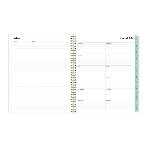 Blue Sky 2023 Tabbed Weekly and Monthly Planner, 8.5 in. x 11 in., Laurel