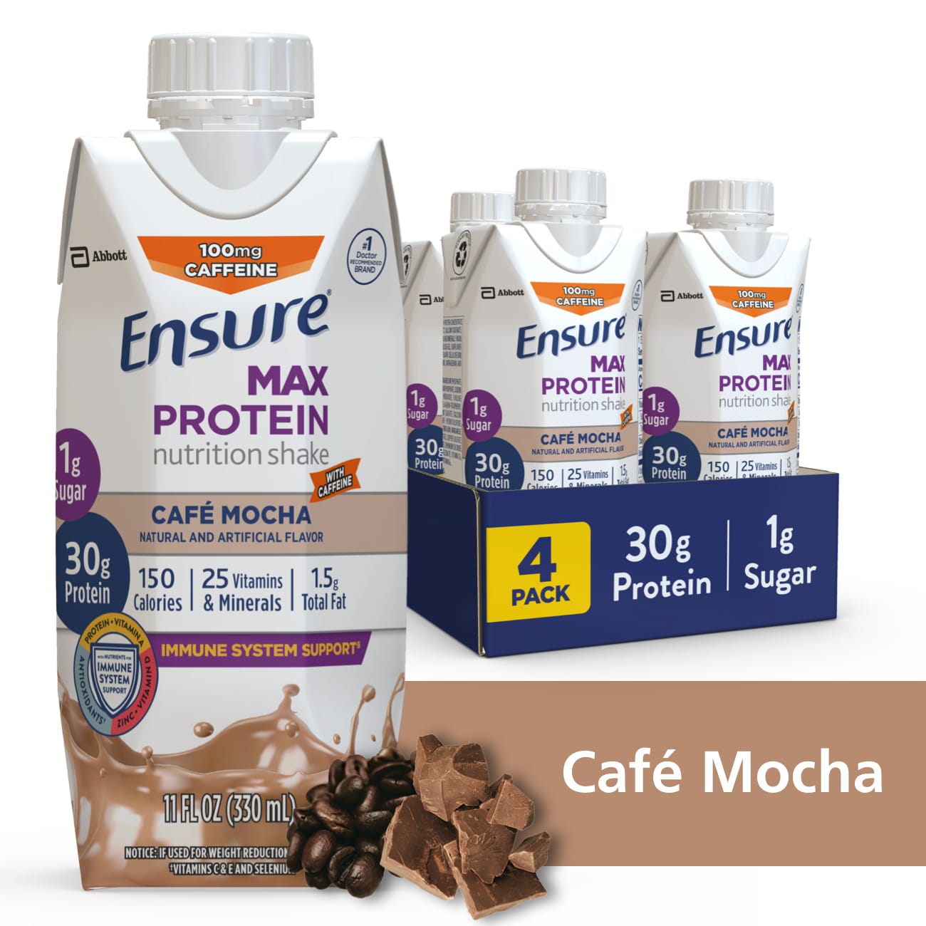 Ensure Max Protein Nutrition Shake, 11 OZ, 4 CT image.