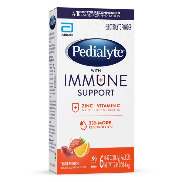 Pedialyte with Immune Support Electrolyte Powder Packets, 6 CT