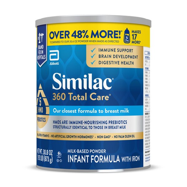 Similac 360 Total Care Infant Formula, Powder 30.8-oz Can