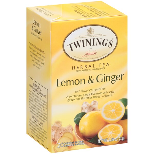 Twinings of London Lemon & Ginger Herbal Tea Bags, 20 ct