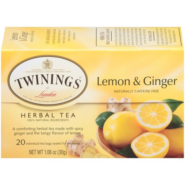 Twinings of London Lemon & Ginger Herbal Tea Bags, 20 ct