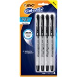 BIC Gel-ocity Smooth Stic Gel Pen, Fine Point (0.5mm), Black, 4 ct, thumbnail image 1 of 3