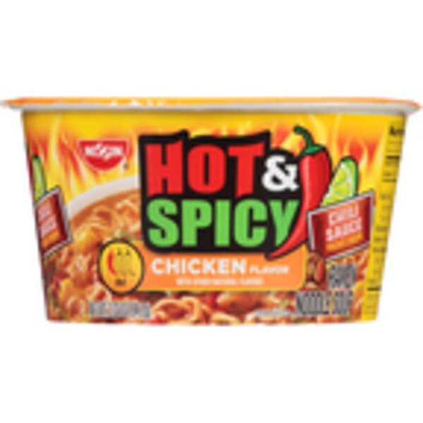 Nissin Hot & Spicy Chicken Flavor Ramen Noodle Soup, 3.32 oz