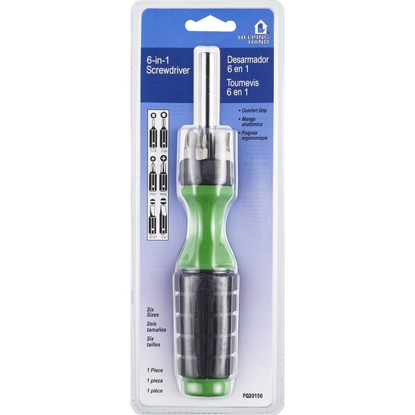 Helping Hand - 6-In-1 Screwdriver, Comfort Grip