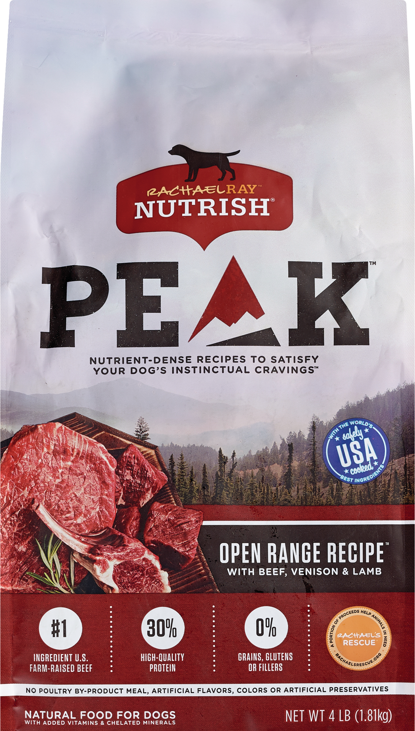 Rachael Ray Nutrish Peak Natural Food For Dogs, Open Range Recipe 64 OZ