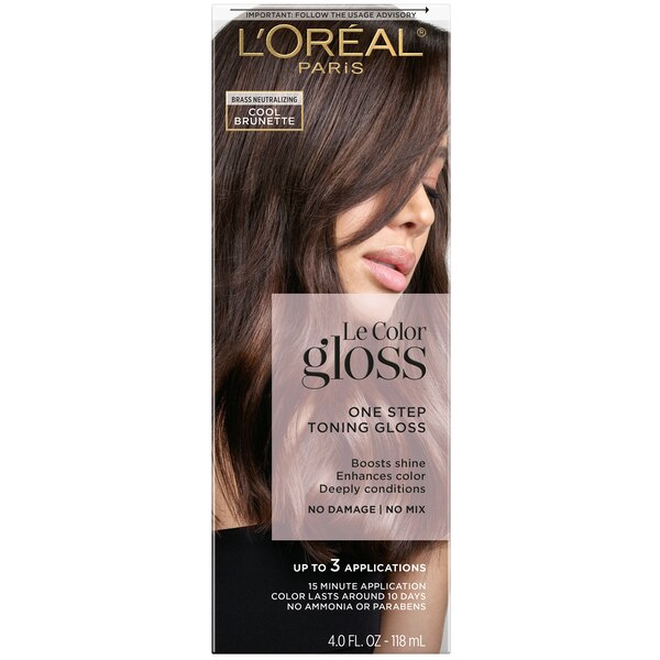 L'Oreal Paris Le Color Gloss One Step In-Shower Toning Gloss, Cool Brunette