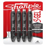 Sharpie S-Gel Pens, Medium Point (0.7mm), Black Ink Gel Pen, 4 CT, thumbnail image 1 of 1