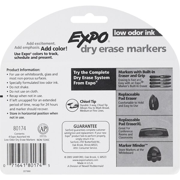Expo Dry Erase Markers Low Odor Ink Chisel Tip Intense Colors