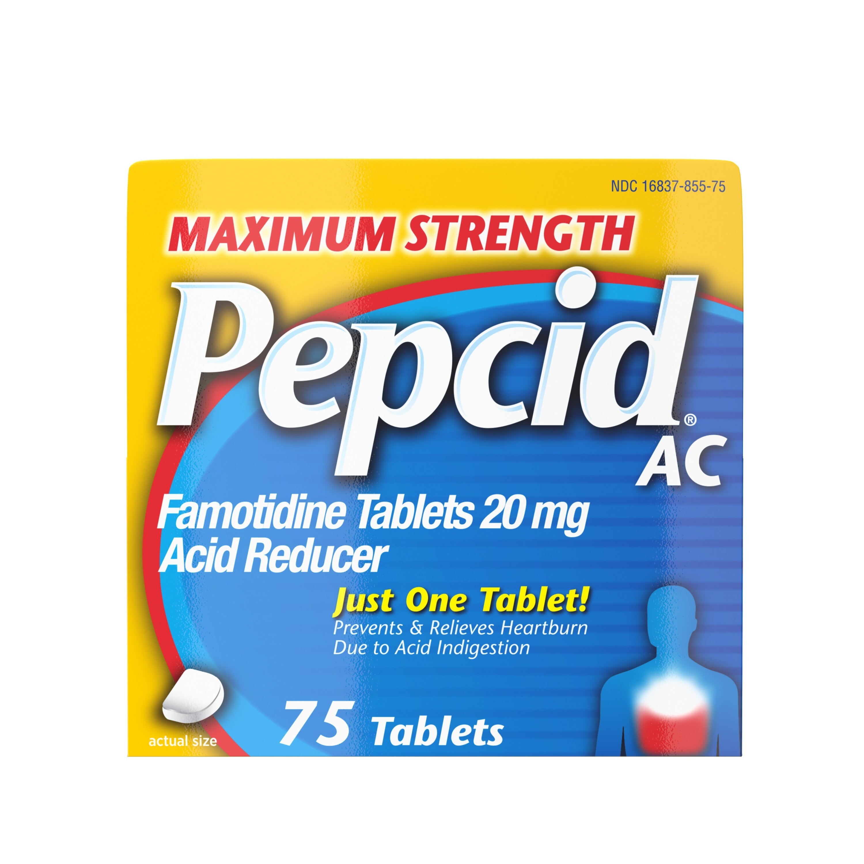 Pepcid AC Maximum Strength for Heartburn Prevention & Relief Tablets image.