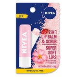 NIVEA 2 in 1 Lip Balm & Scrub with Aloe Vera, thumbnail image 1 of 6