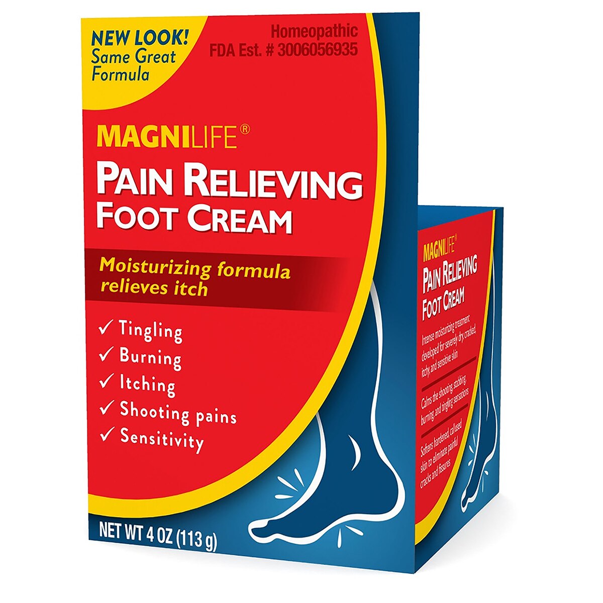 Magnilife Pain Relieving Foot Cream, 4 OZ image.