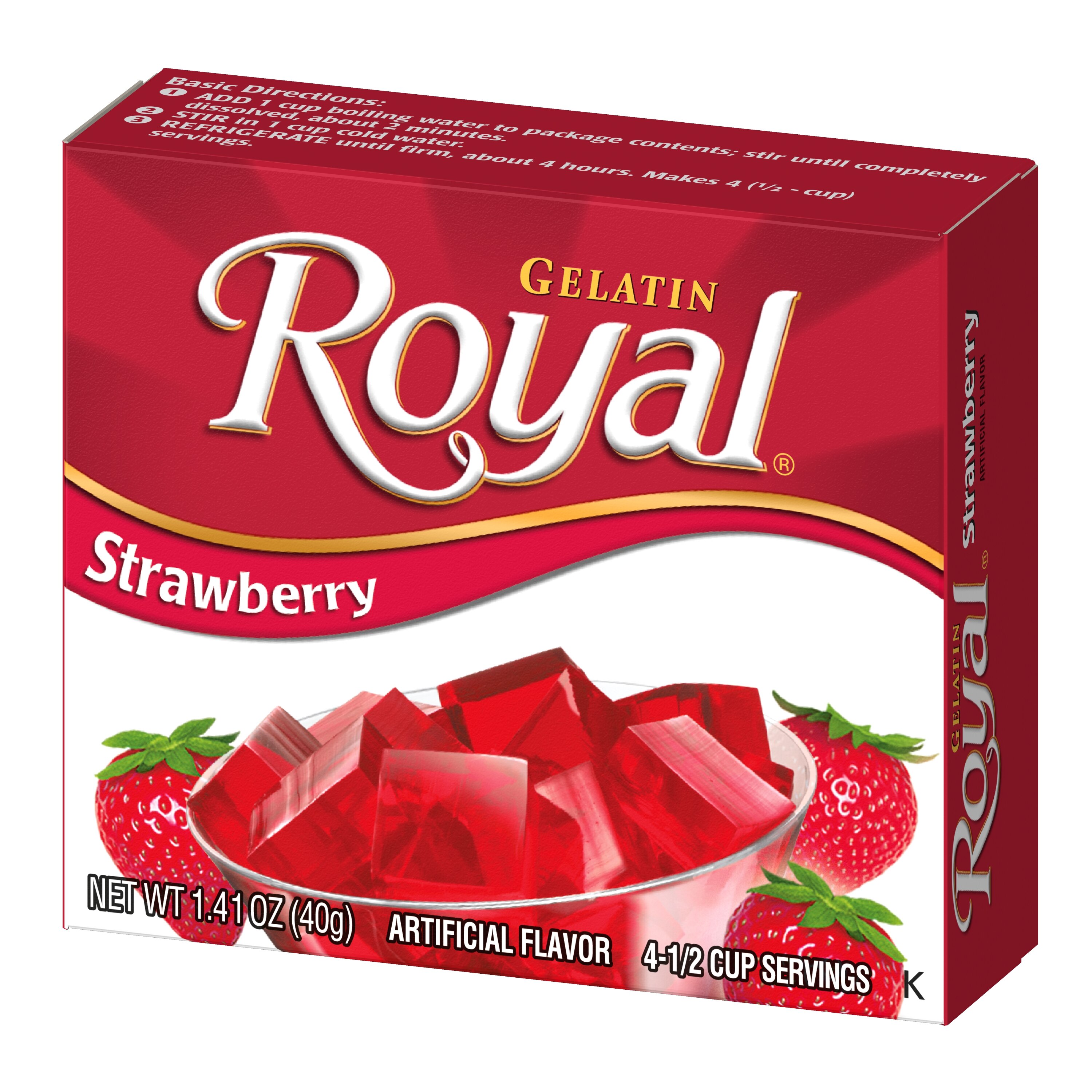 Royal Gelatin, Strawberry, 1.4 oz image.