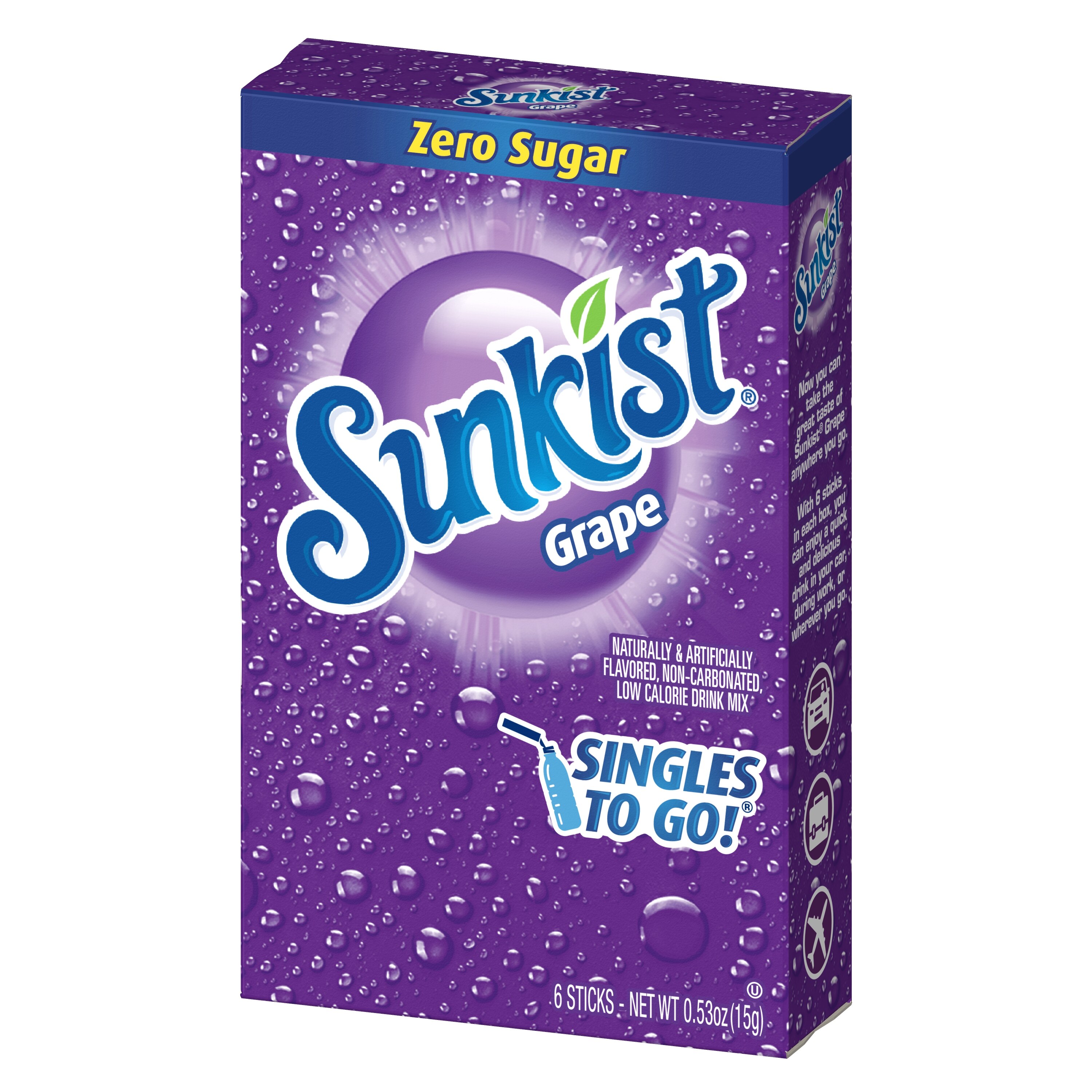 Sunkist Soda Grape Powdered Drink Mix, 6 ct image.