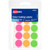 Avery Round Neon Removeable Color Coding Labels, 3/4"Diameter, thumbnail image 1 of 3