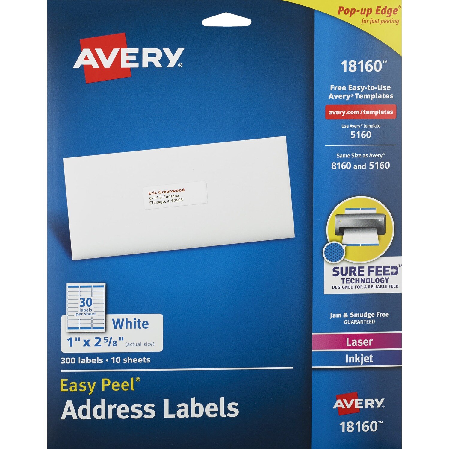 Avery White Mailing Labels 1 X 2-5/8-Inch