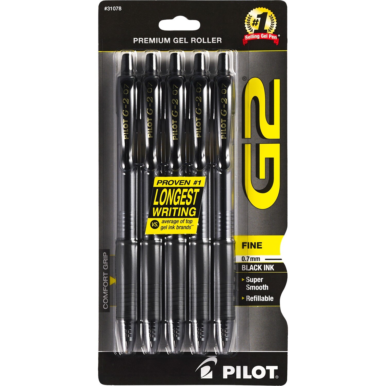 Pilot G2 Fine Point Rolling Ball Gel Pens Black